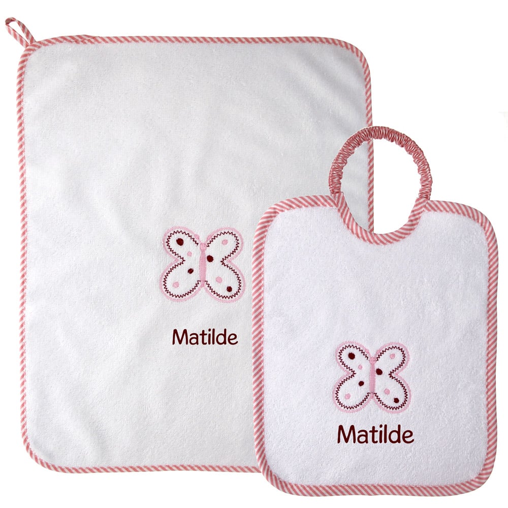 Bavaglino e Asciugamano Personalizzati Materna Farfalla - Coccole Store -  Articoli Personalizzati per Neonati